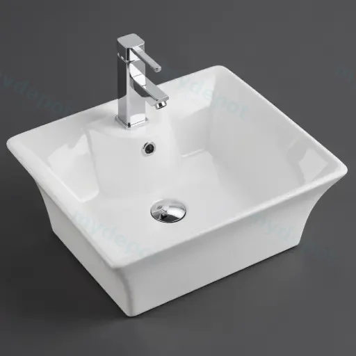 495*415*190mm Semi-Pedestal Wall-Hung Round Basin