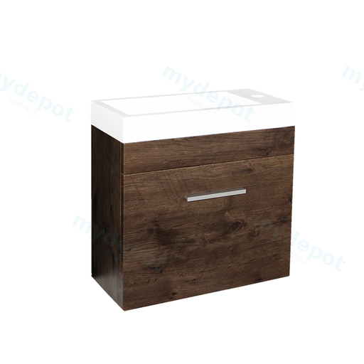 500mm Dark Oak MDF 1 Door Wall Hung Bathroom Vanity Cabinet Only