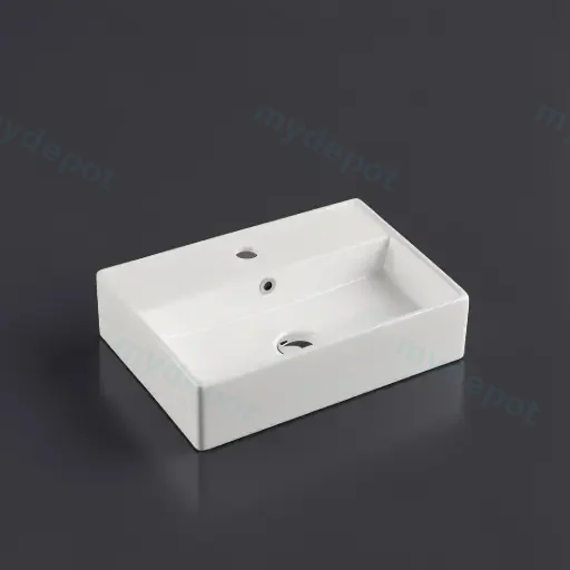 505*350*125mm Wall Hung Rectangular Basin With Mixer Hole