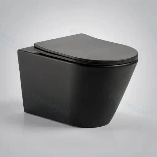 520*360*350mm Matte Black Agena Tonardo Rimless Flush Wall-Hung Pan