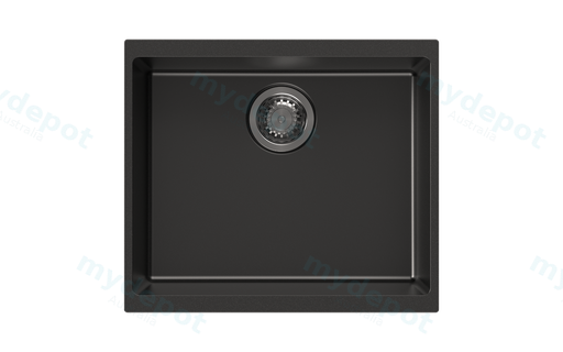 530*460*200mm Carysil Black Single Bowl Granite Kitchen/Laundry Sink Top/Flush/Under Mount