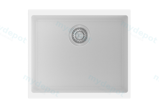 530*460*200mm Carysil White Single Bowl Granite Kitchen/Laundry Sink Top/Flush/Under Mount