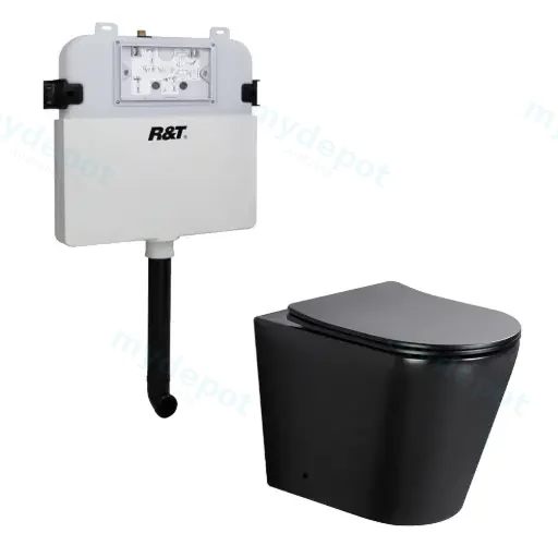 545*360*140mm Acadia R&T Inwall Floor Toilet Suite Tornado Rimless matte Back Wall Faced Floor Pan