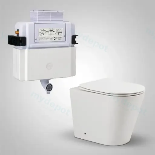 545*360*140mm Acadia R&T Lower Counter Inwall Floor Toilet Suite Tornado Rimless Matte White Wall Faced Floor Pan