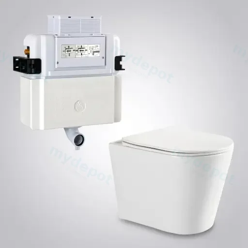 545*360*140mm Acadia R&T Lower Counter Toilet Suite Tornado Rimless Wall Faced Floor Pan