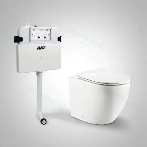 560X365X420mm Procida R&T Inwall Floor Toilet Suite Rimless Wall Faced Floor Pan