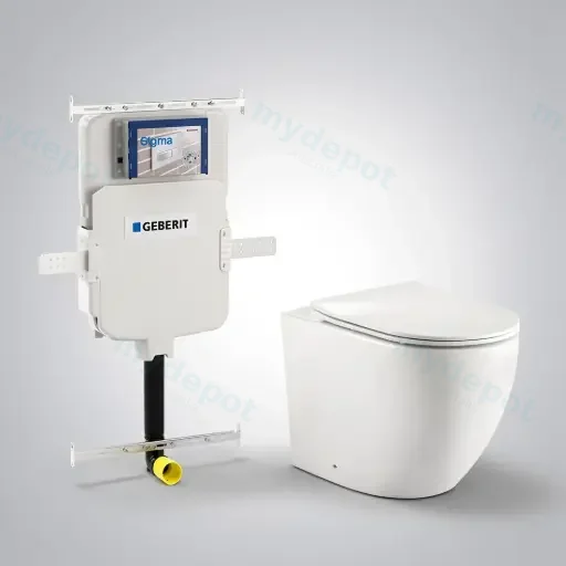 560X365X420mm Procida Geberit Inwall Floor Toilet Suite Rimless Wall Faced Floor Pan