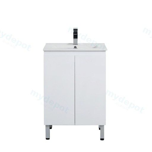 590*355*860mm Ensuite Gloss White Alpha Ensuite Free Standing PVC Vanity