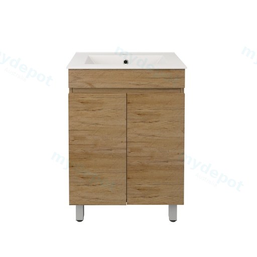 590X355X710mm Camden Modern Free Standing Cabinet Prime Oak,Soft Closing Finger Pull Doors