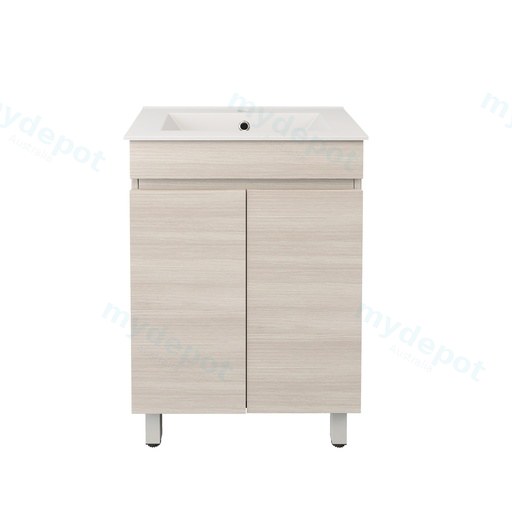 590X355X710mm Camden Modern Free Standing Cabinet Coastal Oak,Soft Closing Finger Pull Doors