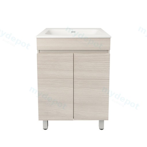590X455X710mm Camden Modern Free Standing Cabinet Coastal Oak,Soft Closing Finger Pull Doors
