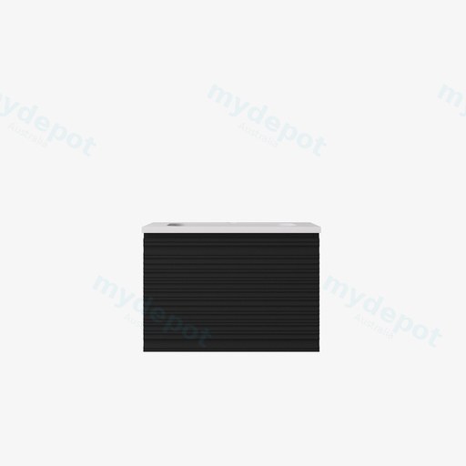 590x455x400mm Matte Black Sedona Modern Fluted Wall Hung PVC Cabinet