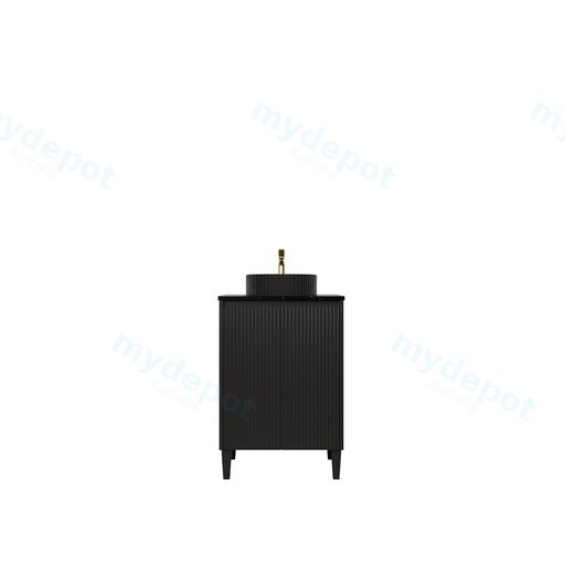590x455x860mm Matte Black Crete Modern Free Standing Vanity