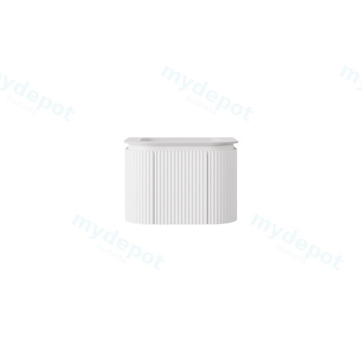 590x495x400mm Matte White Estella Modern Wall Hung Vanity PVC Cabinet Soft Closing Door And Drawers