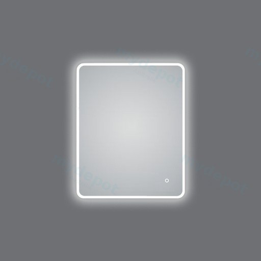600*750mm Curved Rim Rectangle 3 Color Lighting Acrylic LED Mirror Touch Sensor Switch Wall Mounted Vertical or Horizontal