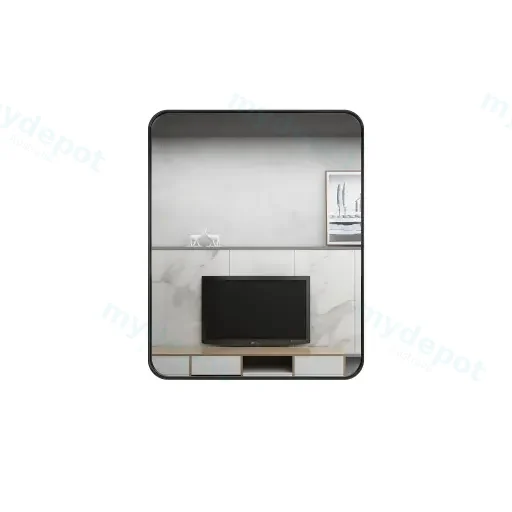 600x750mm Black Framed Rectangle Mirror