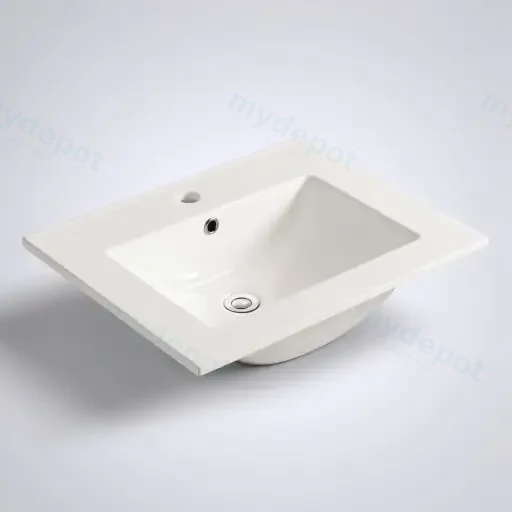 600Lx460Dx180HMM NANA Gloss White Thin Edge Ceramic Top