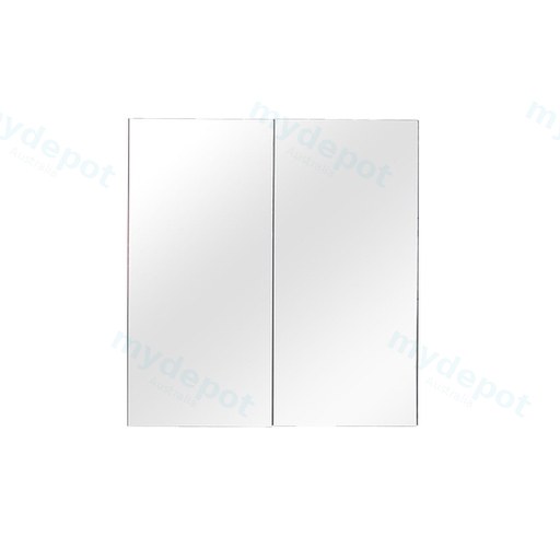 600mm Bathroom Shaving Cabinet PVC Gloss White 2PAC 2 Door Pencil Edge