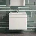 600mm Gloss White MDF 2 Doors Wall Hung Bathroom Vanity Cabinet Only