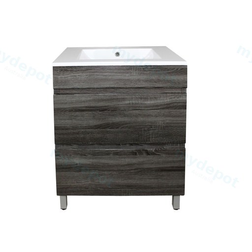 600mm Dark Grey MDF 2 Drawers Freestanding Bathroom Vanity Cabinet Only