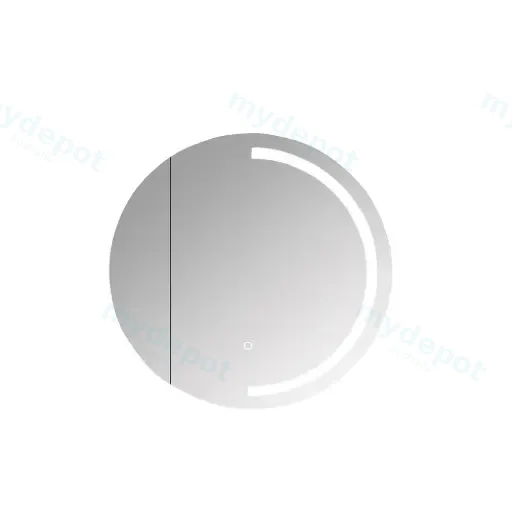 600x600x160mm Matt White Athena LED Round PVC Shaving Cabinet Single Door