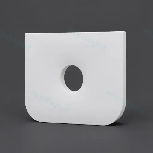 604x462x15mm White Zero Silica Quartz Round Corner Stone Top
