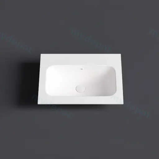 605X465X145 Matte White Chasey Solid Surface Stone Basin