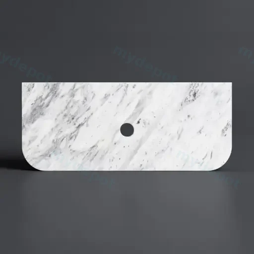 605X505X18mm Carrara White Marble Curve Stone Top