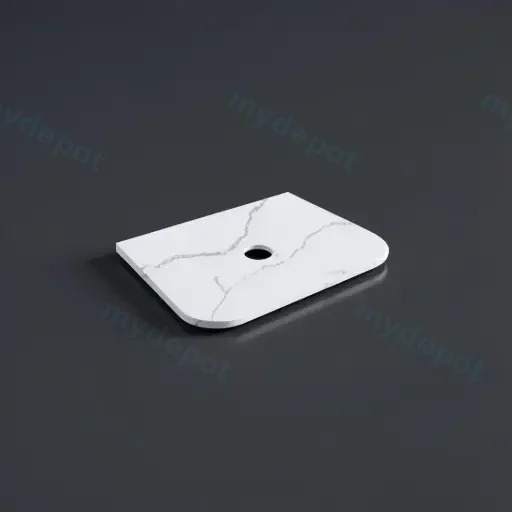 605X505X12mm Calacatta Artic White Solid Surface Stone Top