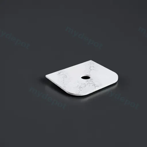605X505X20mm Calacatta White (WG486) Zero Silica Engineer Curve Stone Top