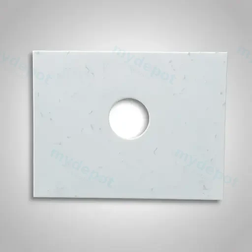 605x465x15mm Carrara White Zero Silica Quartz Square Corner Stone Top