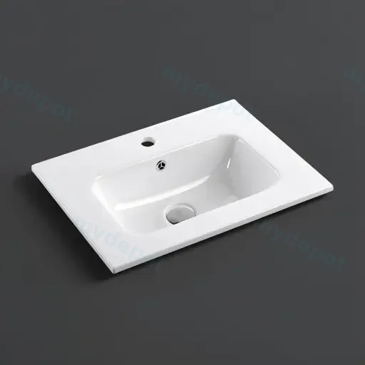 610*460*175mmmm Gloss White Kliff Fine Ceramic Counter Top
