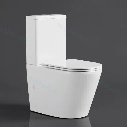 620*370*820mm London Back To Wall Toilet Suite (Rimless)With Slim Seat Cover And Universal Inlet Cistern  T6