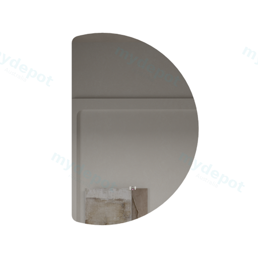 1000mm Half-Moon 3 Color Backlit LED Mirror With Touchless Sensor Switch Flat Left Side