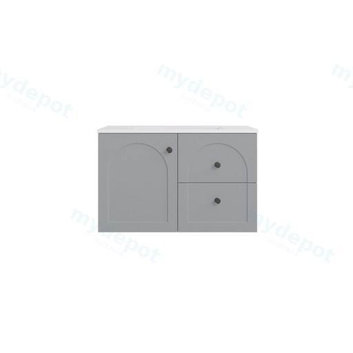740*455*470mm Matte Grey Chester Federation Wall Hung PVC Cabinet,Right Hand Drawers