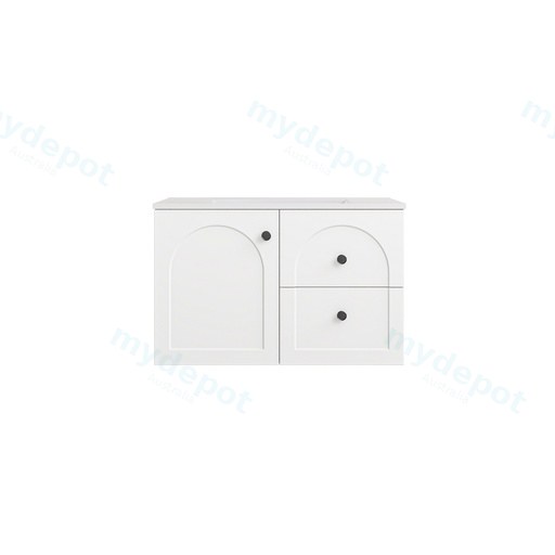 740*455*470mm Matte White Chester Federation Wall Hung PVC Cabinet,Right Hand Drawers