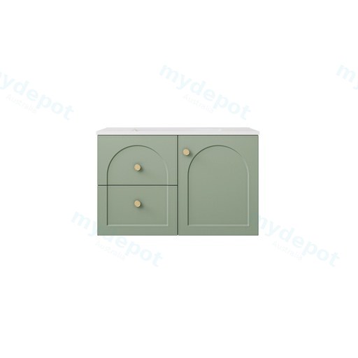 740*455*470mm Olive Green Chester Federation Wall Hung PVC Cabinet,Left Hand Drawers