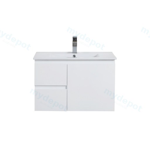 740*455*480mm Gloss White Alpha Wall Hung PVC Vanity,Left Hand Drawers