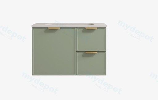 740*455*560mm Olive Green Madura Federation Wall Hung PVC Cabinet,Right Hand Drawers