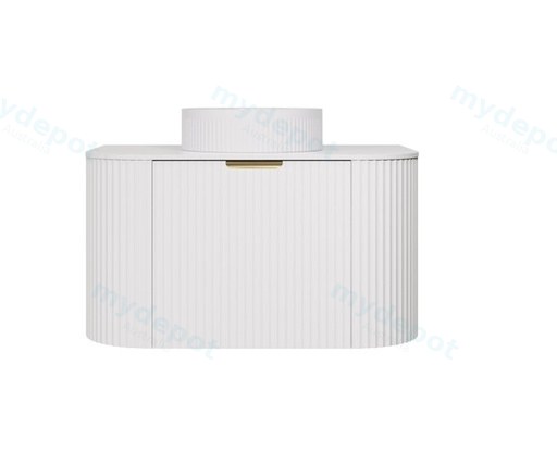 740X455X470mm Matte White Agena Modern Fluted Wall Hung Vanity PVC Cabinet