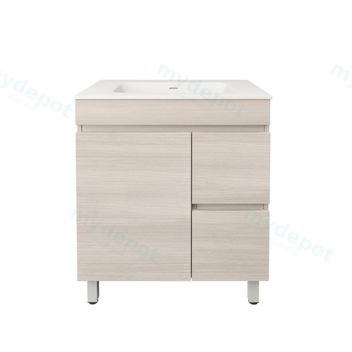 740X455X710mm Camden Modern Free Standing Cabinet Coastal Oak,Soft Closing Finger Pull Door,Right Hand Drawers