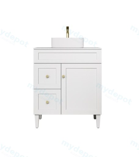 740X455X860mm Matte White Harold Federation Free Standing PVC Cabinet,Left Hand Drawers