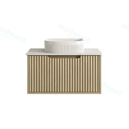 740x455x390 Natural Oak Premium Straight Edge Wall Hung vanity