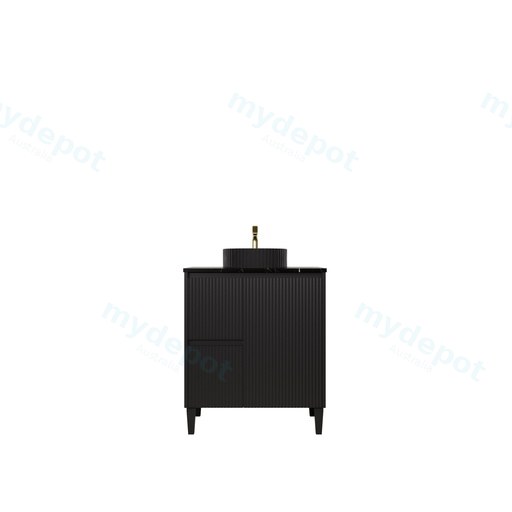 740x455x860mm Matte Black Crete Modern Free Standing Vanity,Left Hand Drawers