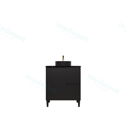 740x455x860mm Matte Black Crete Modern Free Standing Vanity,Right Hand Drawers