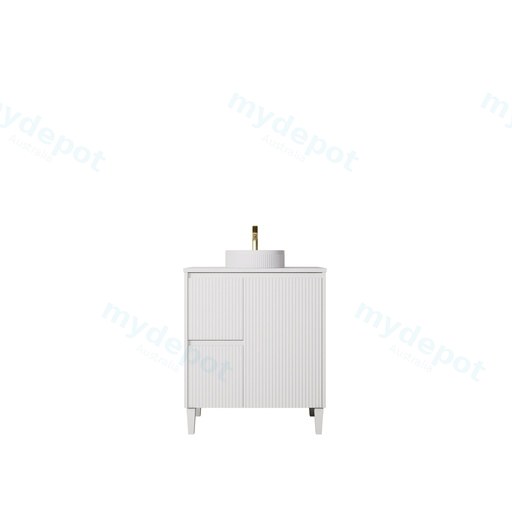 740x455x860mm Matte White Crete Modern Free Standing Vanity,Left Hand Drawers