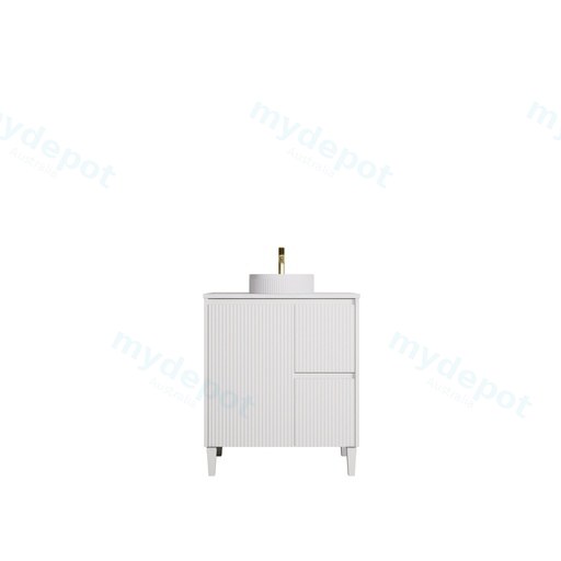 740x455x860mm Matte White Crete Modern Free Standing Vanity,Right Hand Drawers