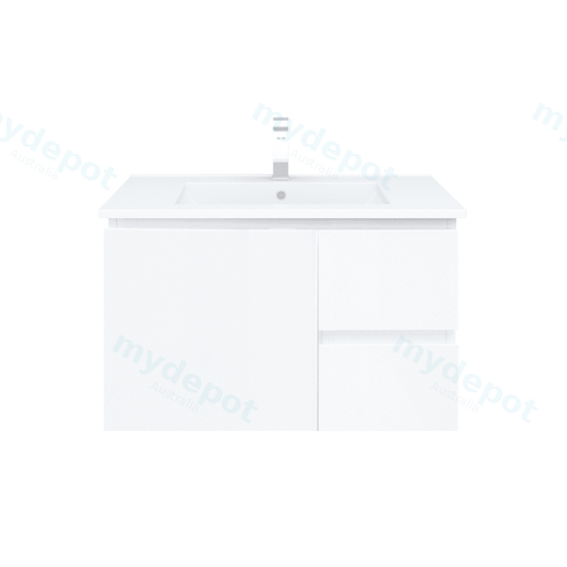 750*450*560mm Wall Hung Gloss White Vanity Cabinet Only Right Drawer
