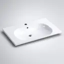 750mm Moon Basin Round Bowl Gloss White Ceramic Top