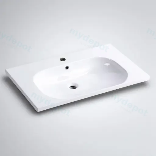 750mm Moon Basin Round Bowl Gloss White Ceramic Top